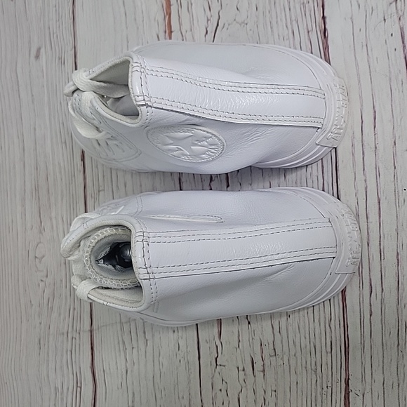 Converse All Star White Leather High Top Sneakers Women's Size 8 - Picture 5 of 11